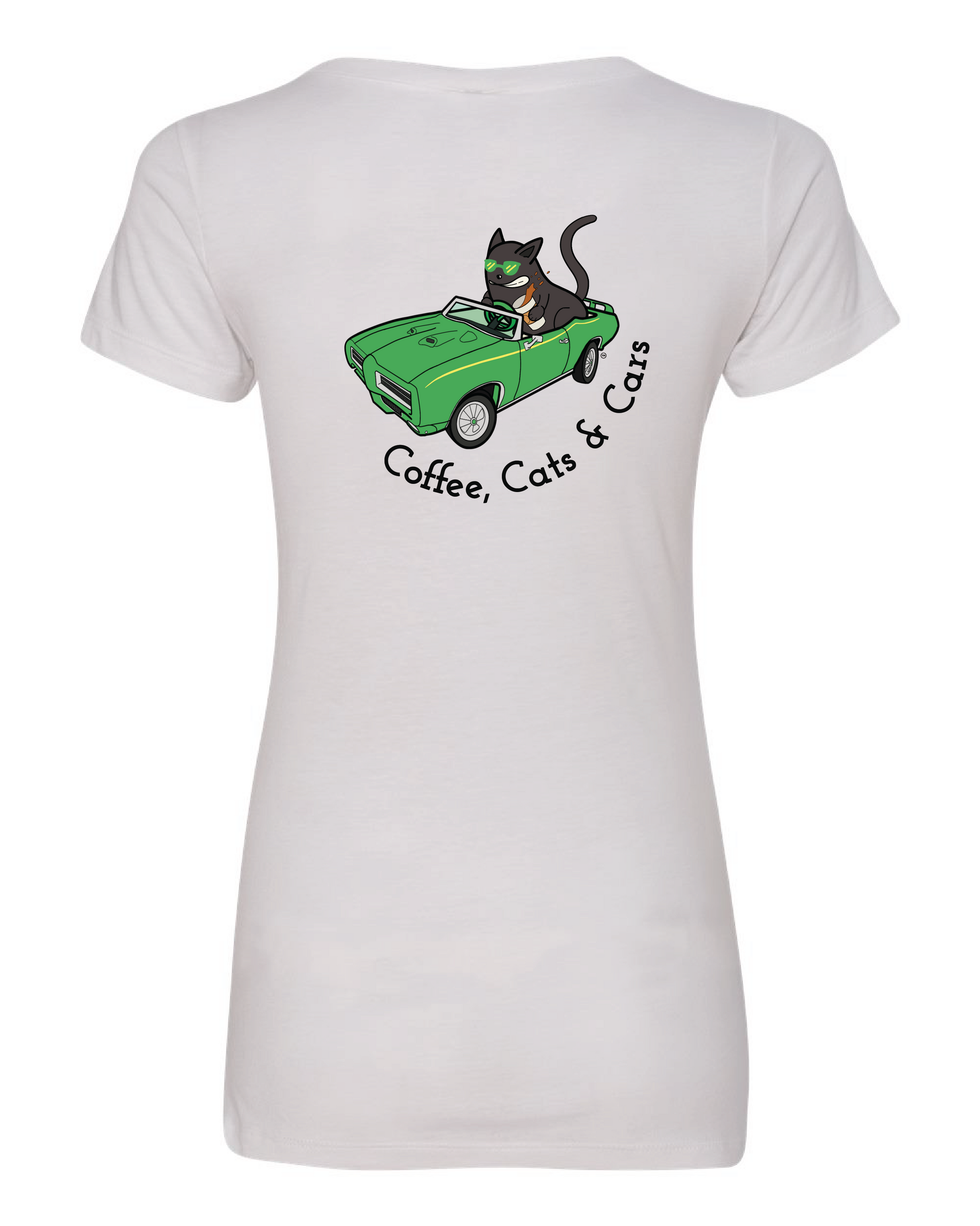 Coffee, Cats & Cars Ladies T-Shirt